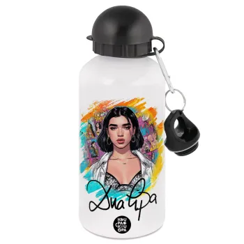 Dua lipa, Μεταλλικό παγούρι νερού, Λευκό, αλουμινίου 500ml