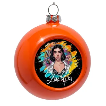 Dua lipa, Orange Christmas tree ornament bauble 8cm