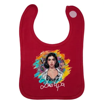 Dua lipa, Σαλιάρα με Σκρατς Κόκκινη 100% Organic Cotton (0-18 months)