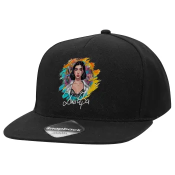 Dua lipa, Καπέλο Ενηλίκων Flat Snapback Μαύρο, (100% ΒΑΜΒΑΚΕΡΟ TWILL, ΕΝΗΛΙΚΩΝ, UNISEX, ONE SIZE)