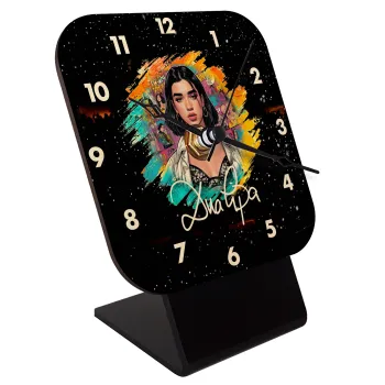 Dua lipa, Quartz Table clock in natural wood (10cm)