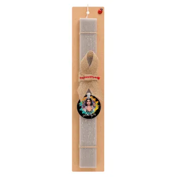Dua lipa, Easter Set, wooden keychain & scented Easter candle flat (30cm) (GRAY)
