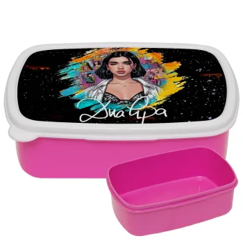 Dua lipa, ΡΟΖ παιδικό δοχείο φαγητού (lunchbox) πλαστικό (BPA-FREE) Lunch Βox M18 x Π13 x Υ6cm