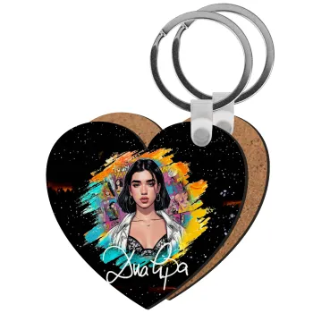 Dua lipa, Μπρελόκ Ξύλινο καρδιά MDF