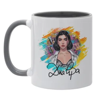 Dua lipa, Mug colored grey, ceramic, 330ml