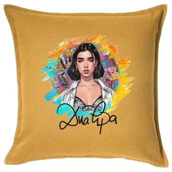 Dua lipa, Sofa cushion YELLOW 50x50cm includes filling