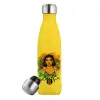 Μεταλλικό παγούρι θερμός Κίτρινος (Stainless steel), διπλού τοιχώματος, 500ml