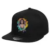 Καπέλο παιδικό Flat Snapback, Μαύρο (100% ΒΑΜΒΑΚΕΡΟ, ΠΑΙΔΙΚΟ, UNISEX, ONE SIZE)