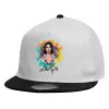 Καπέλο παιδικό Flat Snapback, Λευκό (100% ΒΑΜΒΑΚΕΡΟ, ΠΑΙΔΙΚΟ, UNISEX, ONE SIZE)