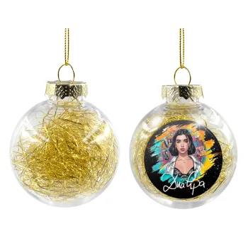 Dua lipa, Transparent Christmas tree ball ornament with gold filling 8cm