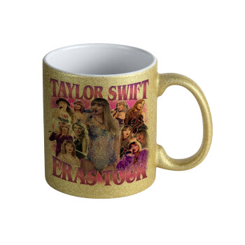 Taylor Swift, Κούπα Χρυσή Glitter που γυαλίζει, κεραμική, 330ml