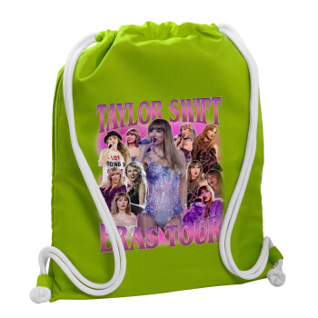 Taylor Swift, Τσάντα πλάτης πουγκί GYMBAG LIME GREEN, με τσέπη (40x48cm) & χονδρά κορδόνια