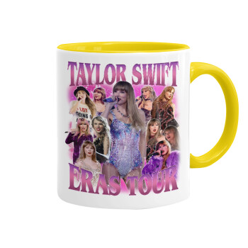 Taylor Swift, Κούπα χρωματιστή κίτρινη, κεραμική, 330ml
