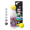 Tennis ball Metal mug thermos White, double wall, 550ml