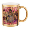 Mug ceramic, gold mirror, 330ml
