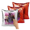 Μαξιλάρι καναπέ Μαγικό Κόκκινο με πούλιες 40x40cm περιέχεται το γέμισμα