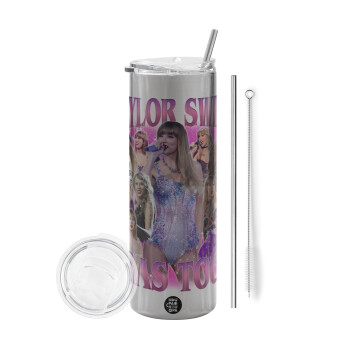 Taylor Swift, Tumbler stainless steel Silver 600ml, with metal straw & cleaning brush