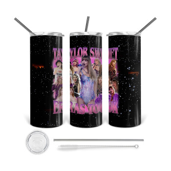 Taylor Swift, 360 Eco friendly stainless steel tumbler 600ml, with metal straw & cleaning brush
