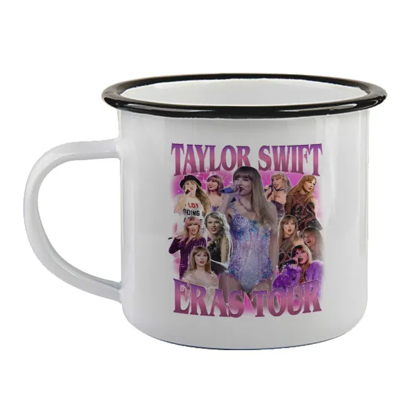 Taylor Swift — Enamel mug with black rim, 360ml