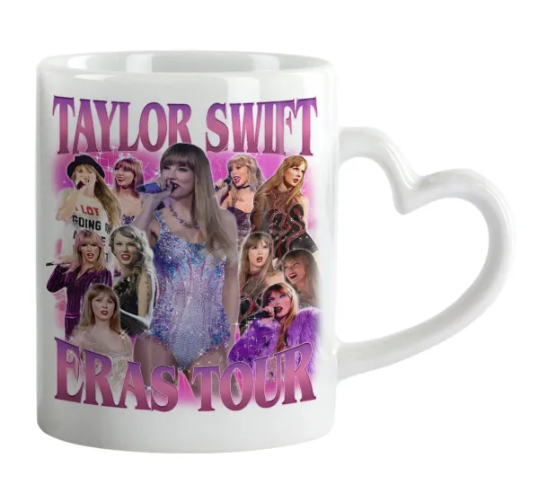 Taylor Swift — Κούπα καρδιά χερούλι λευκή, κεραμική, 330ml