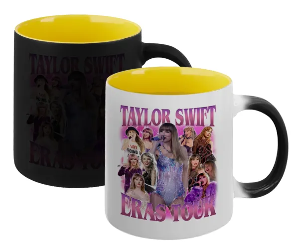 Taylor Swift — Magic mug with yellow interior, ceramic, 330ml, changes colour with hot drinks