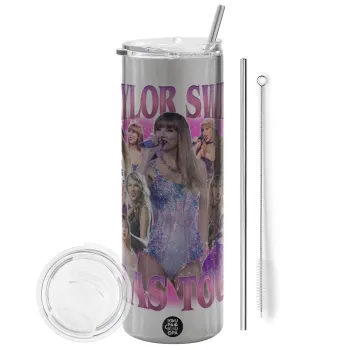 Taylor Swift, Tumbler stainless steel Silver 600ml, with metal straw & cleaning brush