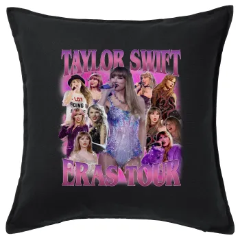 Taylor Swift, Μαξιλάρι καναπέ Μαύρο 100% βαμβάκι, περιέχεται το γέμισμα (50x50cm)