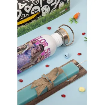 Taylor Swift, Πασχαλινή Λαμπάδα με παγούρι μεταλλικό (620ml, stainless steel) & κερί αρωματικό πλακέ (30cm) (ΤΙΡΚΟΥΑΖ)