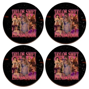 Taylor Swift, ΣΕΤ x4 Σουβέρ ξύλινα στρογγυλά plywood (9cm)