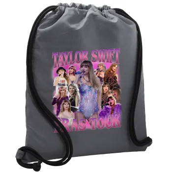 Taylor Swift, Τσάντα πλάτης πουγκί GYMBAG ΓΚΡΙ, με τσέπη (40x48cm) & χονδρά κορδόνια