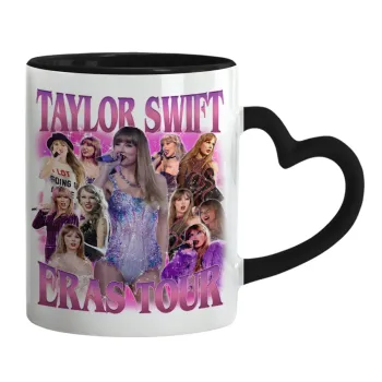 Taylor Swift, Κούπα καρδιά χερούλι μαύρη, κεραμική, 330ml