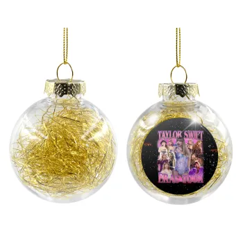 Taylor Swift, Transparent Christmas tree ball ornament with gold filling 8cm