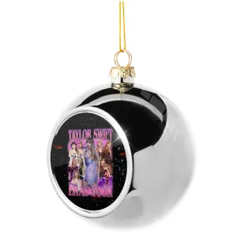 Taylor Swift, Silver 8cm Christmas tree ball ornament