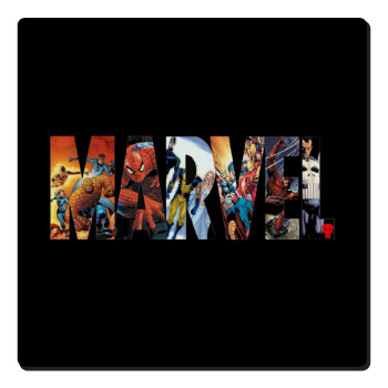 MARVEL Black, Τετράγωνο μαγνητάκι ξύλινο 6x6cm