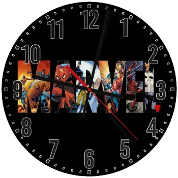 MARVEL Black, Ρολόι τοίχου ξύλινο (30cm)