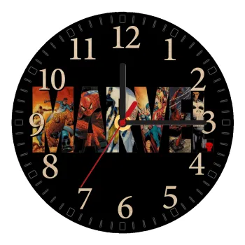 MARVEL Black, Ρολόι τοίχου ξύλινο plywood (20cm)