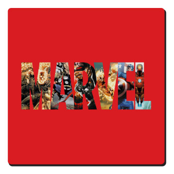 MARVEL Red, Τετράγωνο μαγνητάκι ξύλινο 6x6cm