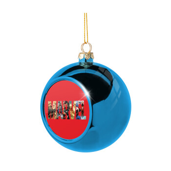 MARVEL Red, Χριστουγεννιάτικη μπάλα δένδρου Μπλε 8cm