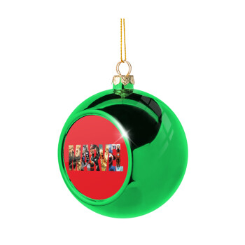 MARVEL Red, Χριστουγεννιάτικη μπάλα δένδρου Πράσινη 8cm