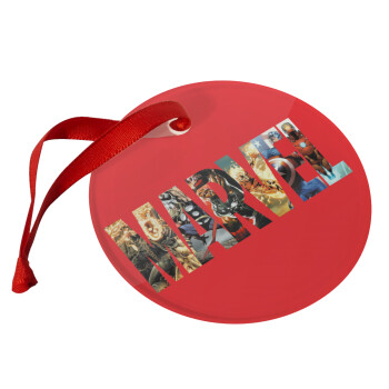 MARVEL Red, Χριστουγεννιάτικο στολίδι γυάλινο 9cm