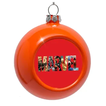 MARVEL Red, Orange Christmas tree ornament bauble 8cm