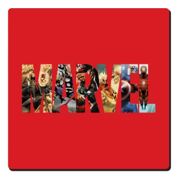 MARVEL Red, Τετράγωνο μαγνητάκι ξύλινο 6x6cm