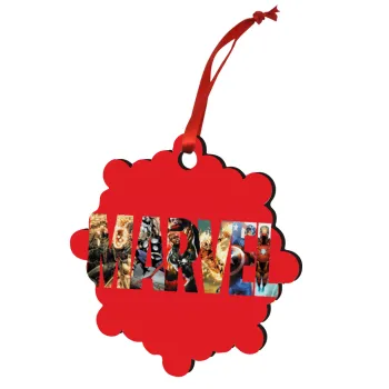 MARVEL Red, Στολίδι Χριστουγεννιάτικο στολίδι snowflake ξύλινο 7.5cm