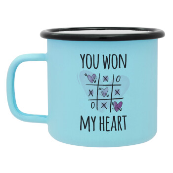 You won my heart, Κούπα Μεταλλική εμαγιέ ΜΑΤ σιέλ 360ml