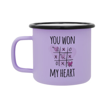 You won my heart, Κούπα Μεταλλική εμαγιέ ΜΑΤ Light Pastel Purple 360ml