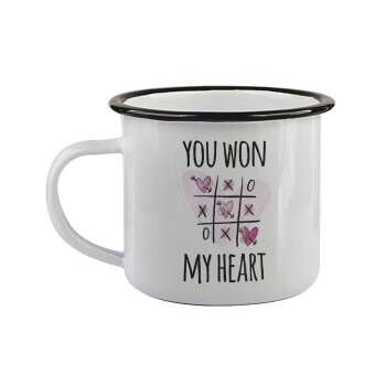 You won my heart, Κούπα εμαγιέ με μαύρο χείλος 360ml