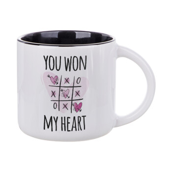 You won my heart, Κούπα κεραμική 400ml Λευκή/Μαύρη