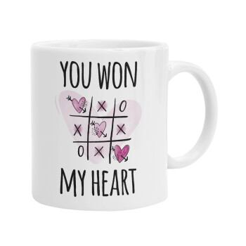 You won my heart, Ceramic coffee mug, 330ml (1pcs)