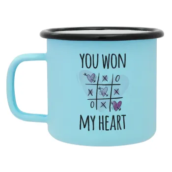 You won my heart, Κούπα Μεταλλική εμαγιέ ΜΑΤ σιέλ 360ml