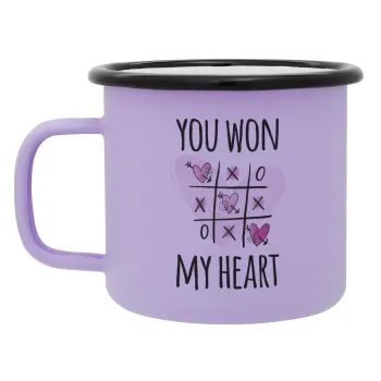 You won my heart, Κούπα Μεταλλική εμαγιέ ΜΑΤ Light Pastel Purple 360ml